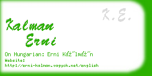 kalman erni business card